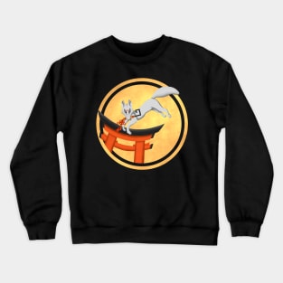 Golden Mirror Inari Shrine Kitsune Crewneck Sweatshirt